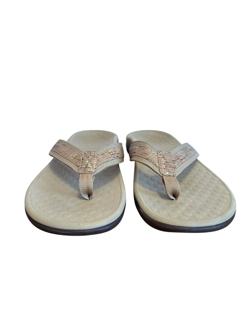 Vionic Women's Taupe Woven Strap Thing Sandal Summer Beach